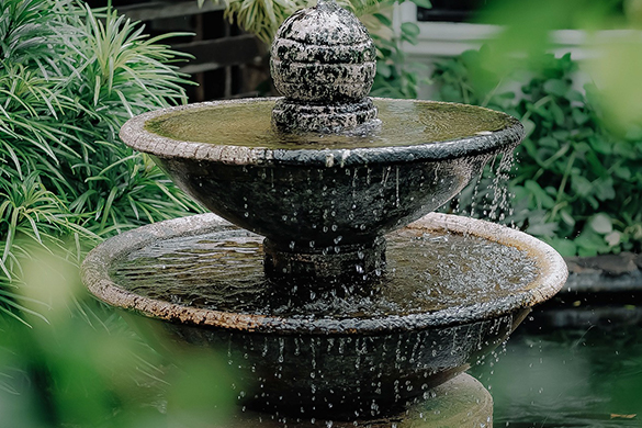 Curb appeal ideas can include installing a water fountain