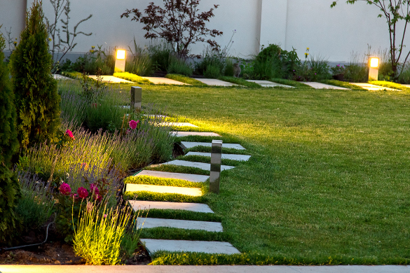 Curb appeal ideas can include installing landscape lighting