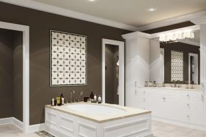 Bathroom design and decorating accent wall