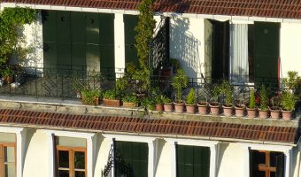 Container gardening on balcony to save space