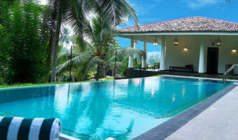 Installed and filled swimming pool