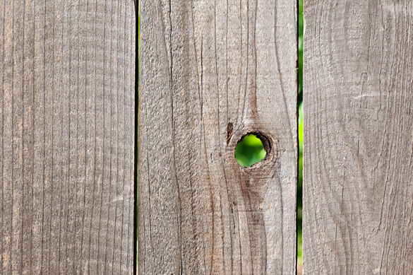 Knotting on wooden fence without sealant