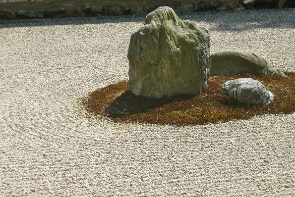 Backyard landscape with zen garden